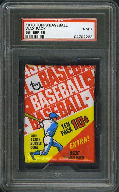 1970 Topps Baseball Unopened Series 5 Wax Pack PSA 7