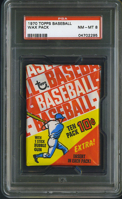 1970 Topps Baseball Unopened Wax Pack PSA 8