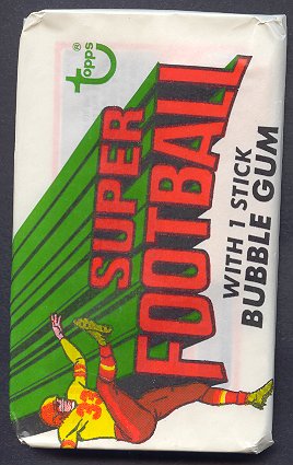 1970 Topps Super Football Unopened Pack w- Simpson Top