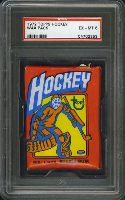 1972/73 Topps Hockey Unopened Wax Pack PSA 6