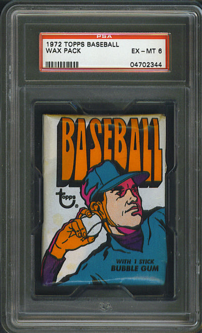 1972 Topps Baseball Unopened Wax Pack PSA 6