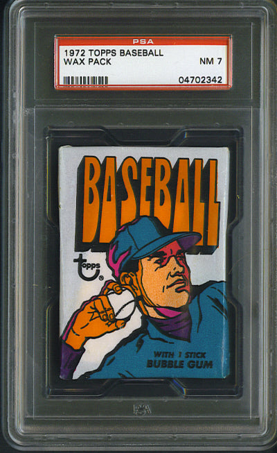 1972 Topps Baseball Unopened Wax Pack PSA 7