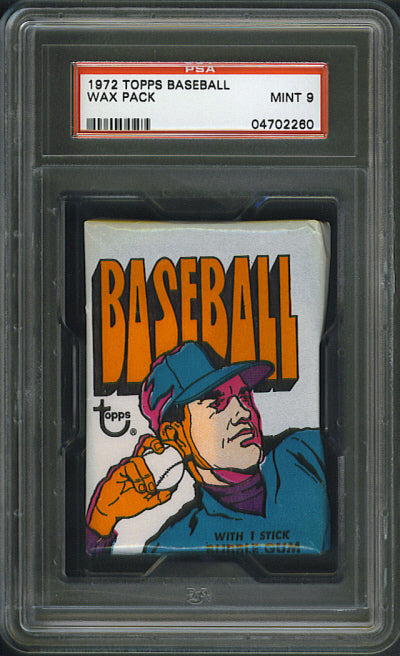 1972 Topps Baseball Unopened Wax Pack PSA 9