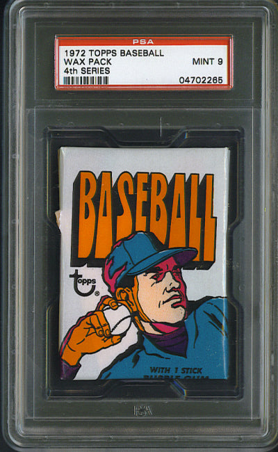 1972 Topps Baseball Unopened Series 4 Wax Pack PSA 9