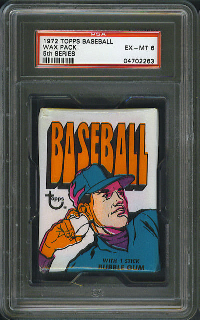 1972 Topps Baseball Unopened Series 5 Wax Pack PSA 6