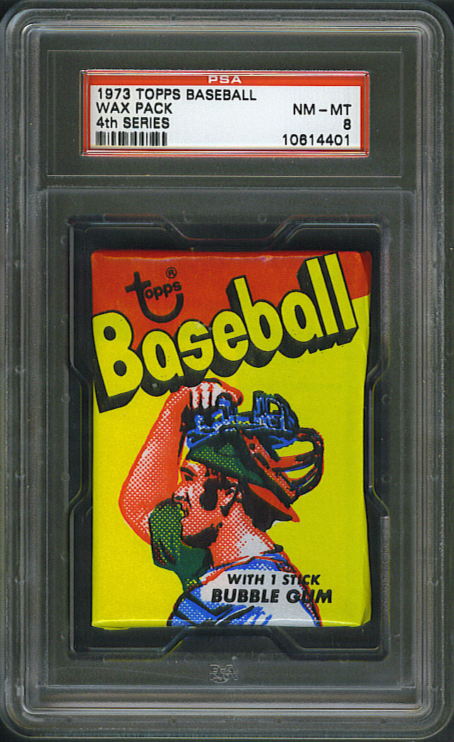 1973 Topps Baseball Unopened Series 4 Wax Pack PSA 8