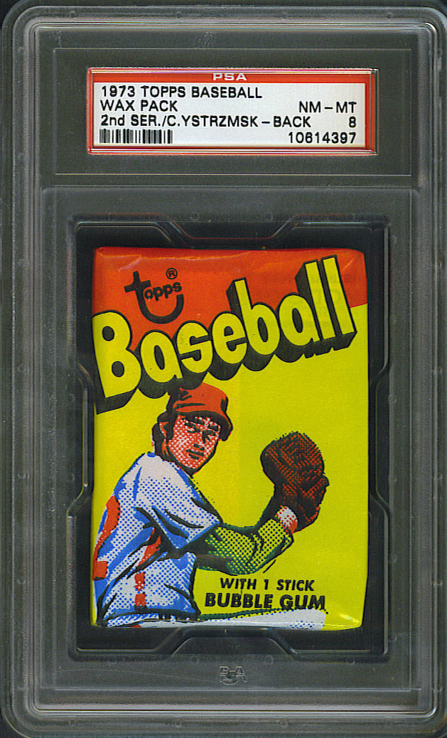 1973 Topps Baseball Unopened Series 2 Wax Pack PSA 8