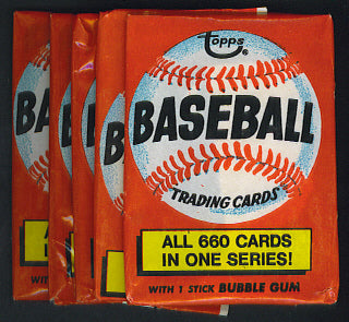 1974 Topps Baseball Unopened (2 Card) Wax Pack (Lot of 5)