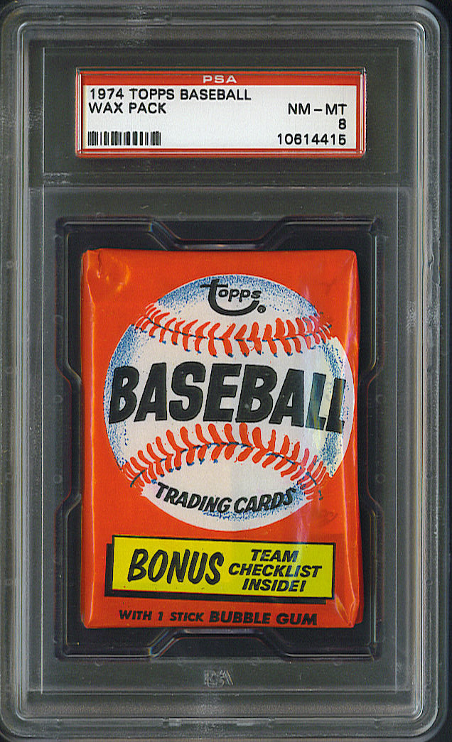 1974 Topps Baseball Unopened Wax Pack PSA 8