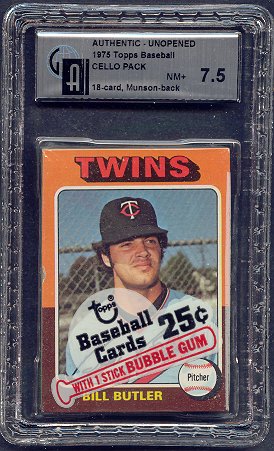 1975 Topps Baseball Unopened Cello Pack