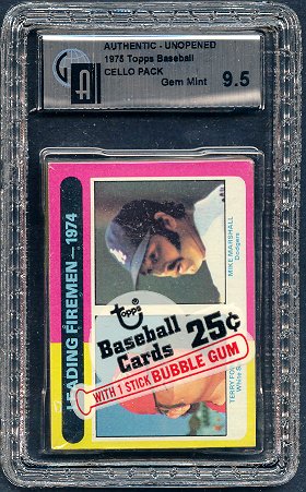 1975 Topps Baseball Unopened Cello Pack