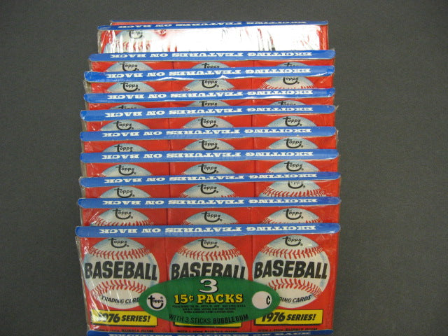 1976 Topps Baseball Unopened Wax Pack Tray (Lot of 12)