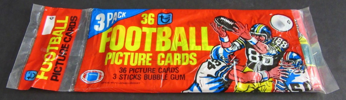 1980 Topps Football Unopened Wax Pack Rack Pack (Authenticate)