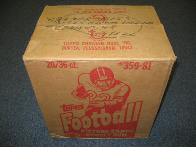 1981 Topps Football Unopened Wax Case (20 Box)