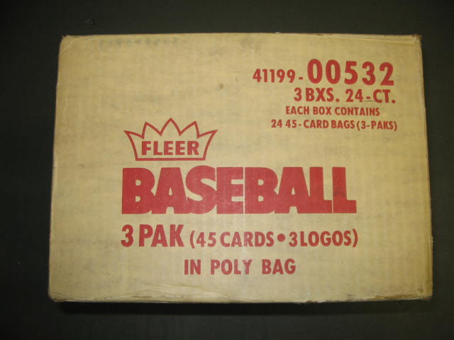 1982 Fleer Baseball Wax Pack Rack Pack Case (3 Box) (00532)