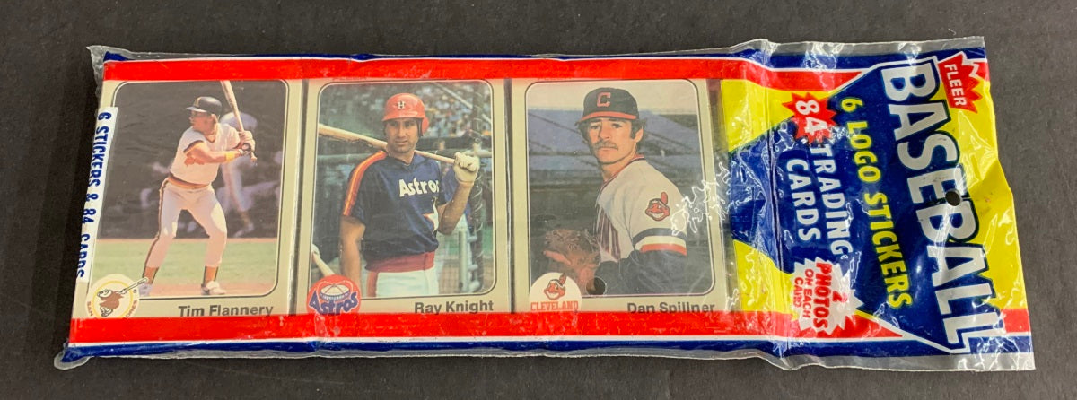 1983 Fleer Baseball Unopened Cello Pack Rack Pack