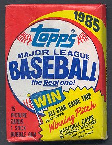 1985 Topps Baseball Unopened Wax Pack (w/ date)