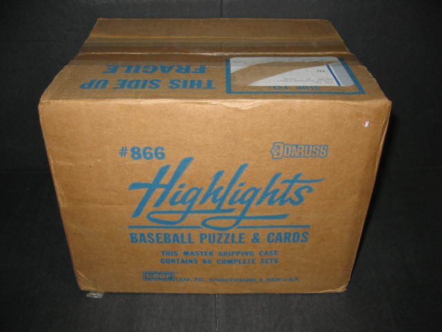 1986 Donruss Baseball Highlights Factory Set Case (60 Sets) (Authenticate)