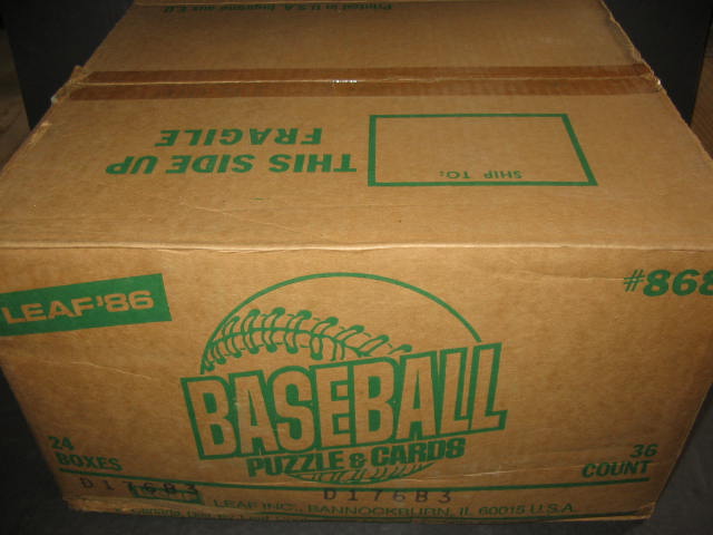 1986 Donruss Leaf Baseball Unopened Wax Case (24 Box) (Authenticate)