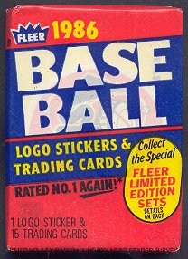1986 Fleer Baseball Unopened Wax Pack