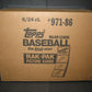 1986 Topps Baseball Rack Pack Case (6 Box) (Sealed)