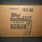 1986 Topps Baseball Rack Pack Case (6 Box) (Authenticate)