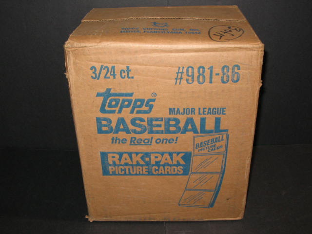 1986 Topps Baseball Rack Pack Case (3 Box) (Sealed)