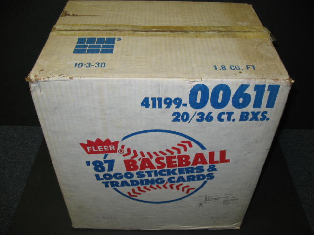 1987 Fleer Baseball Unopened Wax Case (20 Box) (Authenticate)