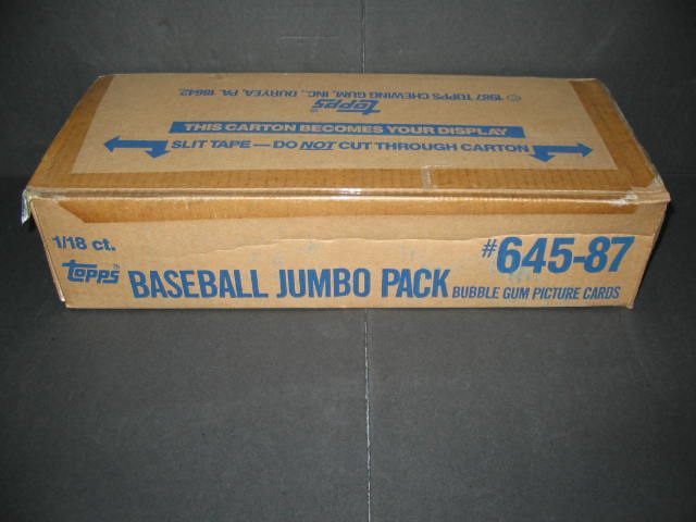 1987 Topps Baseball Jumbo Case (18 Count) (Authenticate)