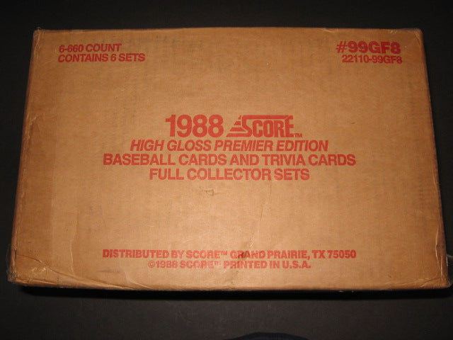1988 Score Baseball Glossy Factory Set Case (6 Sets)