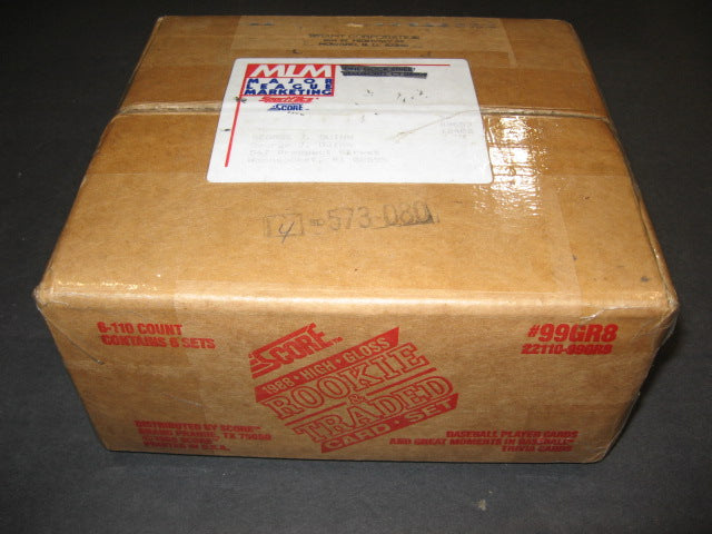 1988 Score Baseball Rookie & Traded Glossy Factory Set Case (6 Sets)
