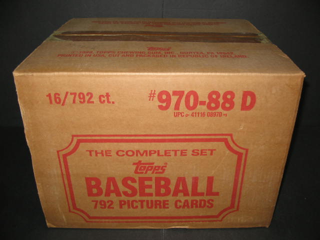 1988 Topps Baseball Factory Set Case (Brown) (16 Sets) (Authenticate)