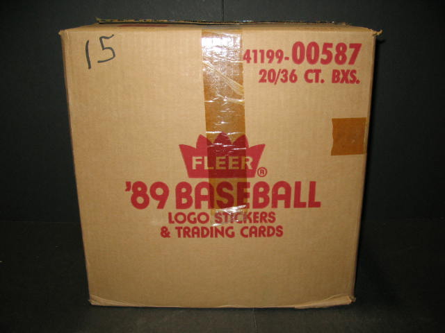 1989 Fleer Baseball Unopened Wax Case (20 Box) (Authenticate)