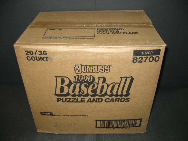 1990 Donruss Baseball Unopened Wax Case (20 Box) (82700)