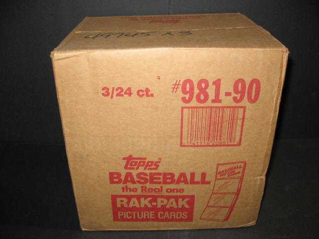 1990 Topps Baseball Rack Pack Case (3 Box) (Sealed)