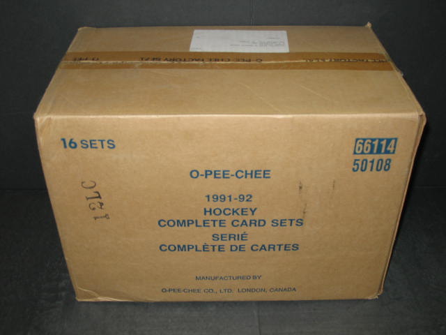1991/92 OPC O-Pee-Chee Hockey Factory Set Case (16 Sets)