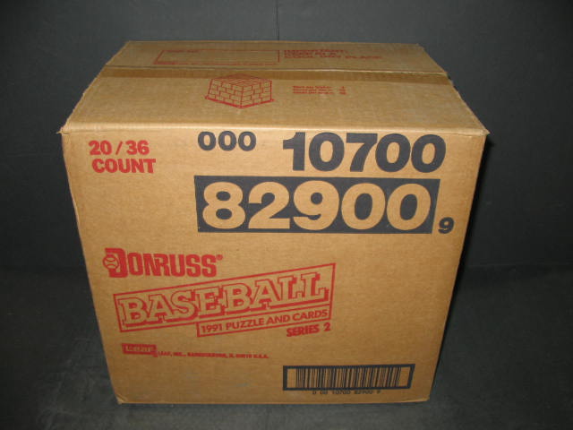 1991 Donruss Baseball Series 2 Unopened Wax Case (20 Box)