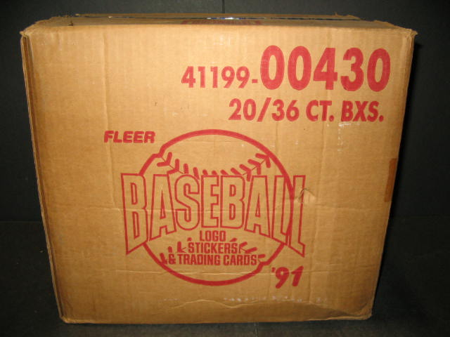 1991 Fleer Baseball Unopened Wax Case (20 Box) (00430)