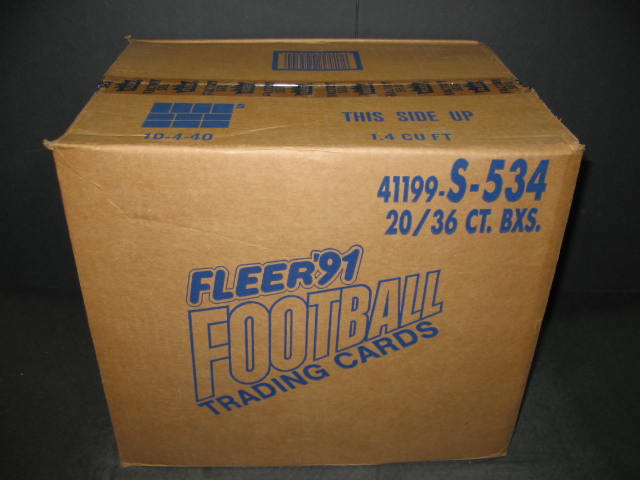 1991 Fleer Football Unopened Wax Case (20 Box) (S-534)