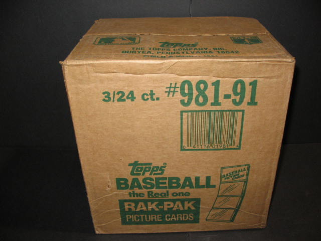 1991 Topps Baseball Rack Pack Case (3 Box) (Sealed)