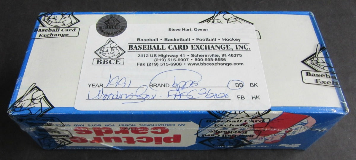 1991 Topps Baseball Unopened Vending Box (FASC)