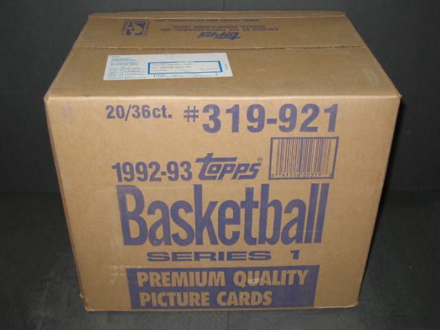 1992/93 Topps Basketball Series 1 Case (20 Box)