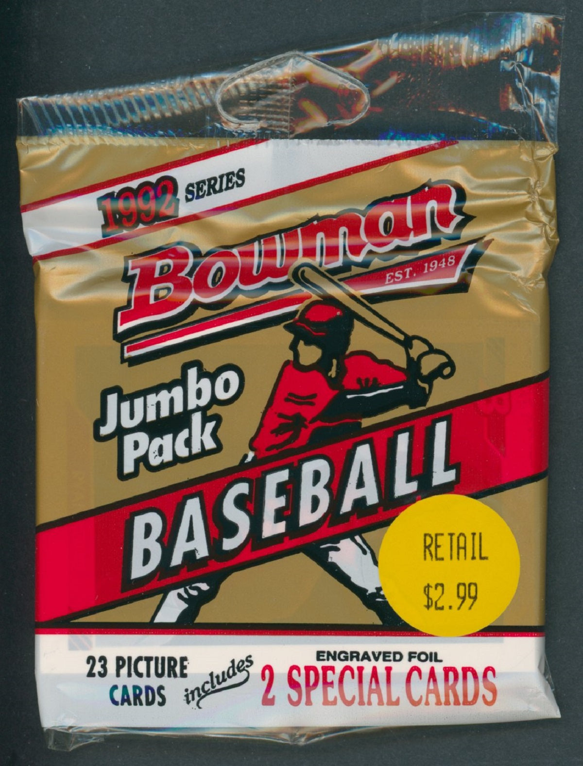 1992 Bowman Baseball Unopened Jumbo Pack