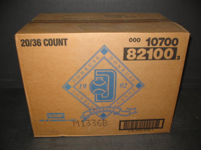 1992 Donruss Baseball Series 1 Case (20 Box) (82100)