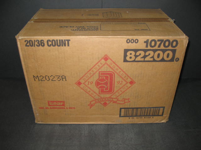 1992 Donruss Baseball Series 2 Case (20 Box) (82200)