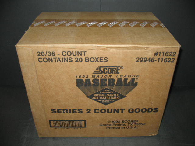 1992 Score Baseball Series 2 Case (20 Box) (11622)