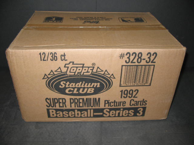 1992 Topps Stadium Club Baseball Series 3 Case (12 Box)
