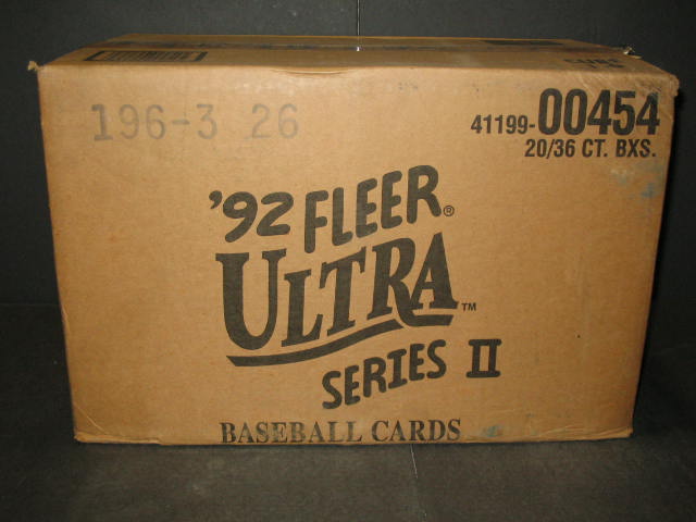 1992 Fleer Ultra Baseball Series 2 Case (20 Box) (00454)