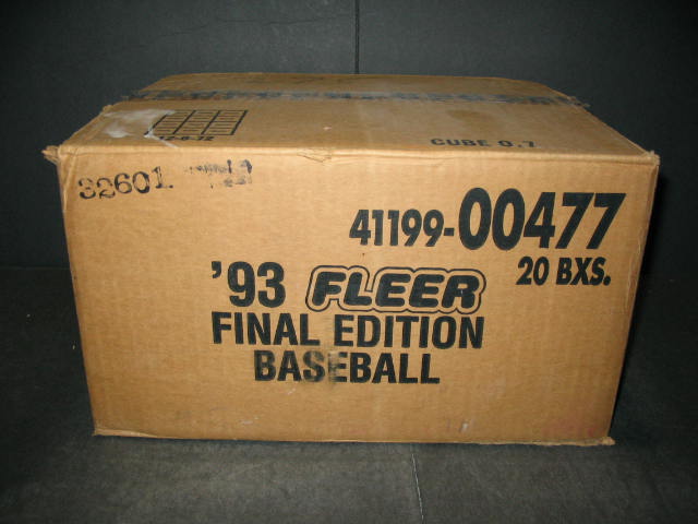 1993 Fleer Baseball Final Edition Factory Set Case (20 Sets)