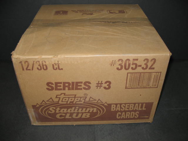 1992 Topps Stadium Club Baseball Series 3 Jumbo Case (12 Box)